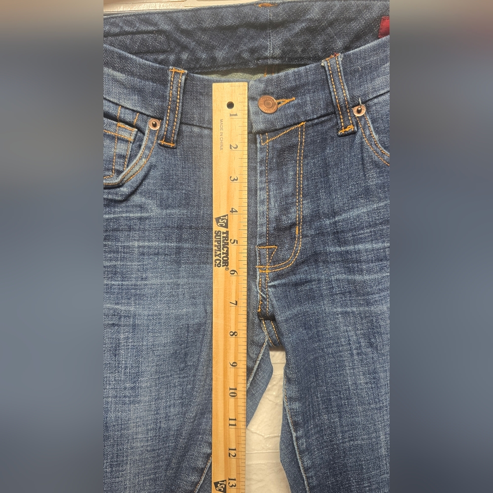 Women's Distressed Premium Cotton Blue Denim Jeans By Seven7 Size 30 - Picture 9 of 12